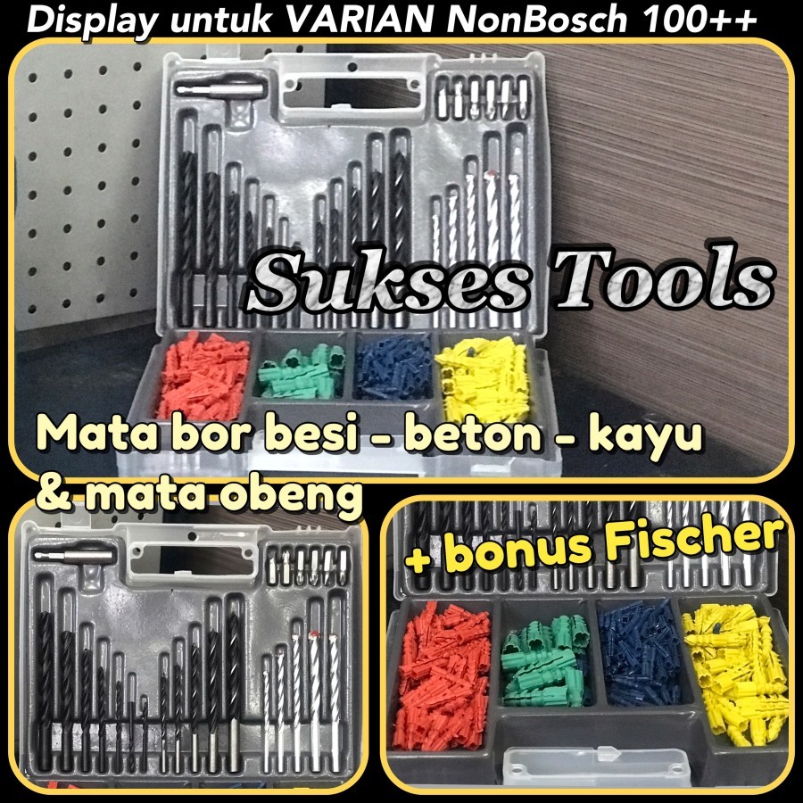 Mata Bor Set Kombinasi Non / Bosch Mata Obeng Bor Besi Kayu dan Beton - NonBosch 100pcs