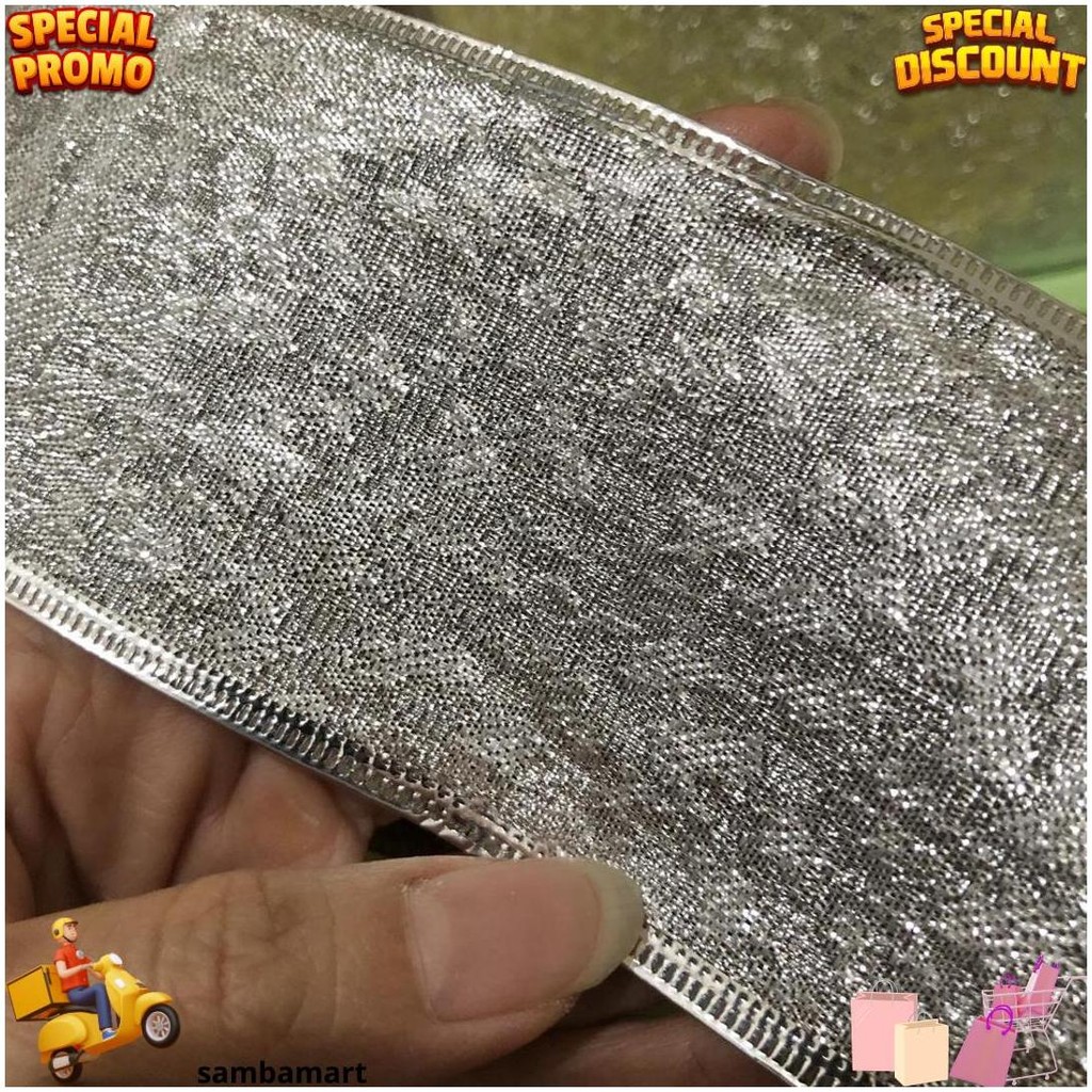 

Pita Roll Glitter Metalik Kawat | Pita Natal Kawat | Pita Kado Dekorasi Panjang 3 Yard D Best Seller