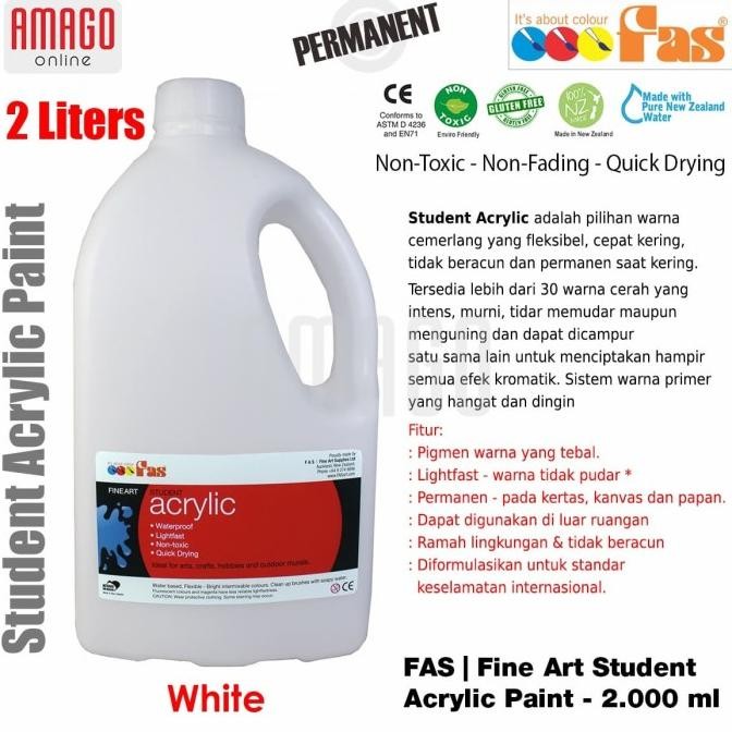 

FAS - STUDENT ACRYLIC PAINT - 2 LITER - WHITE
