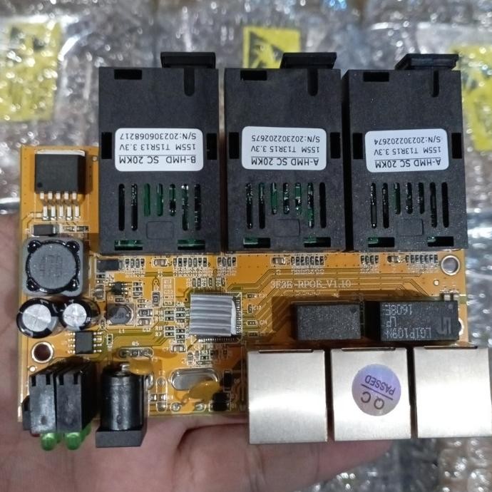 Media Converter 3 Port FO 3 Port Lan POE