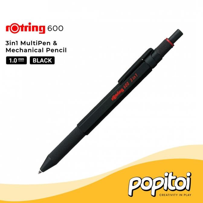

BEBAS ONGKIR - ROtring 600 Series 3in1 Multi Pen & Mechanical Pencil Pulpen Pensil Mekanik 3 in 1 Metal Drafting