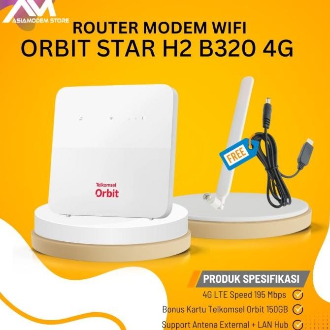 Home Router WIFI ORBIT STAR 2 Huawei B312 4G LTE FREE TELKOMSEL 50GB