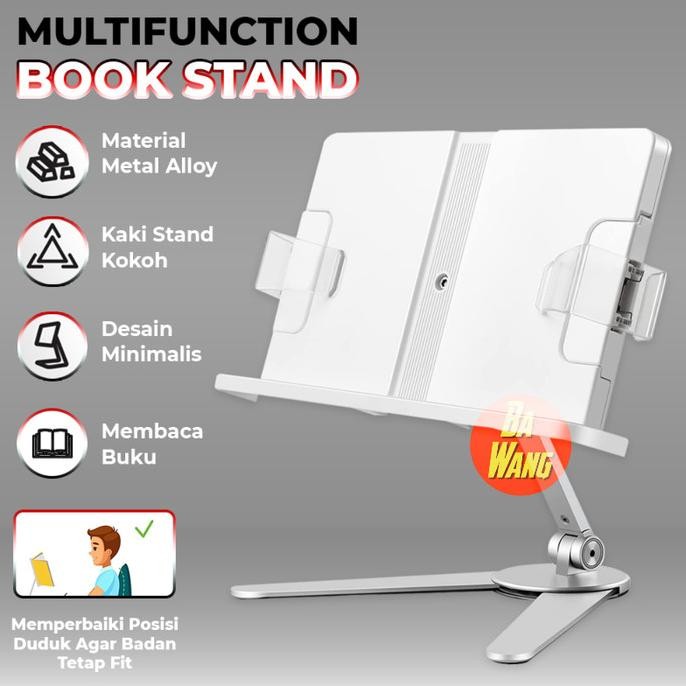 

BEBAS ONGKIR - Book Stand Standing Holder Dudukan Penjepit Sandaran Tatakan Buku