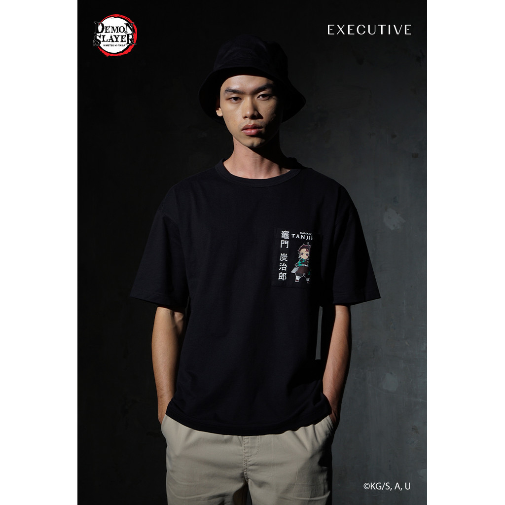 Demon Slayer Executive Tanjiro Pocket T-Shirt Black