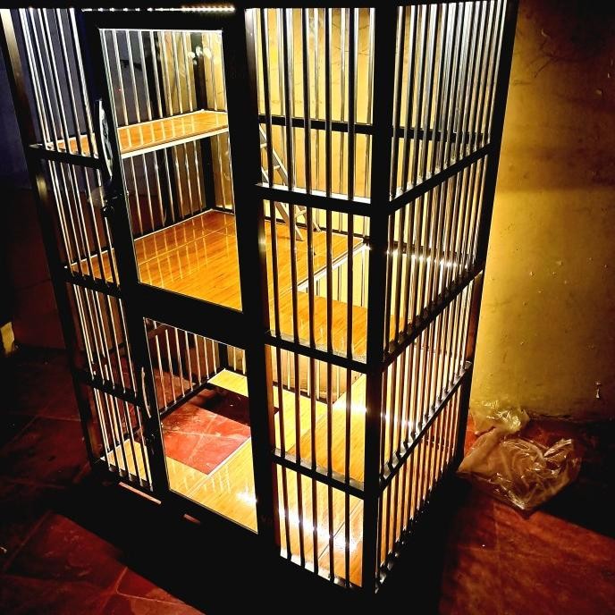 kandang kucing aluminium 2 tingkat