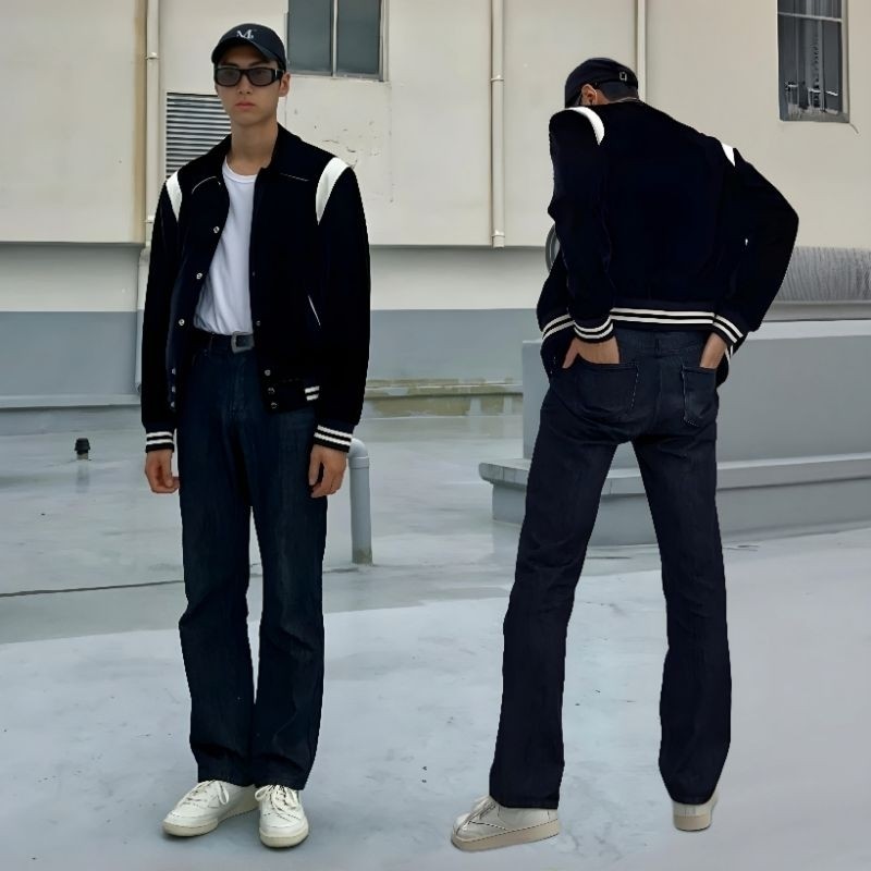 Felizo Jaket Varsity Polo Collar Big Size JAEMIN NCT Bomber POLOS BASIC KPop Idol S M L XL 2XL 3XL 4