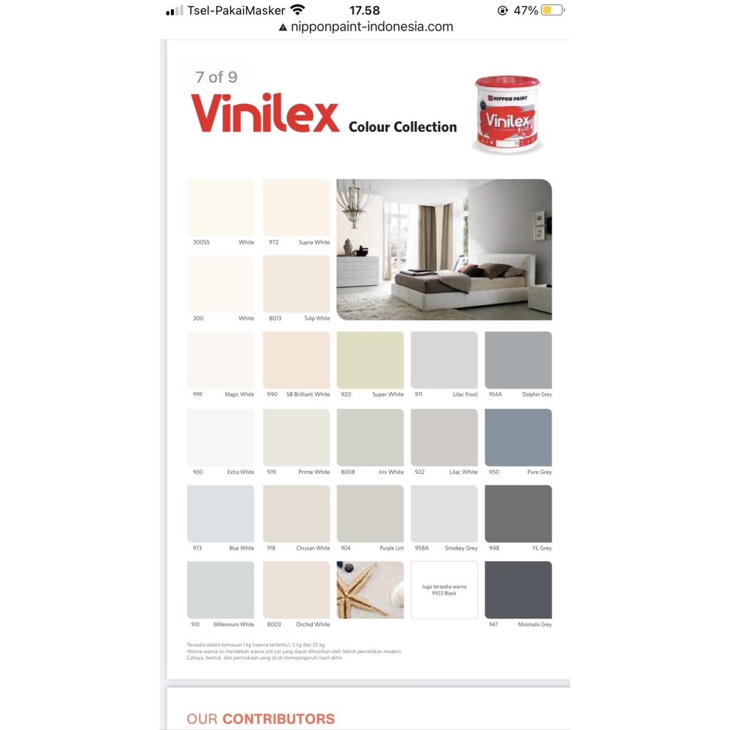 Cat Tembok Vinilex 5 Kg Nippon Paint Cat Tembok Interior Warna Lengkap