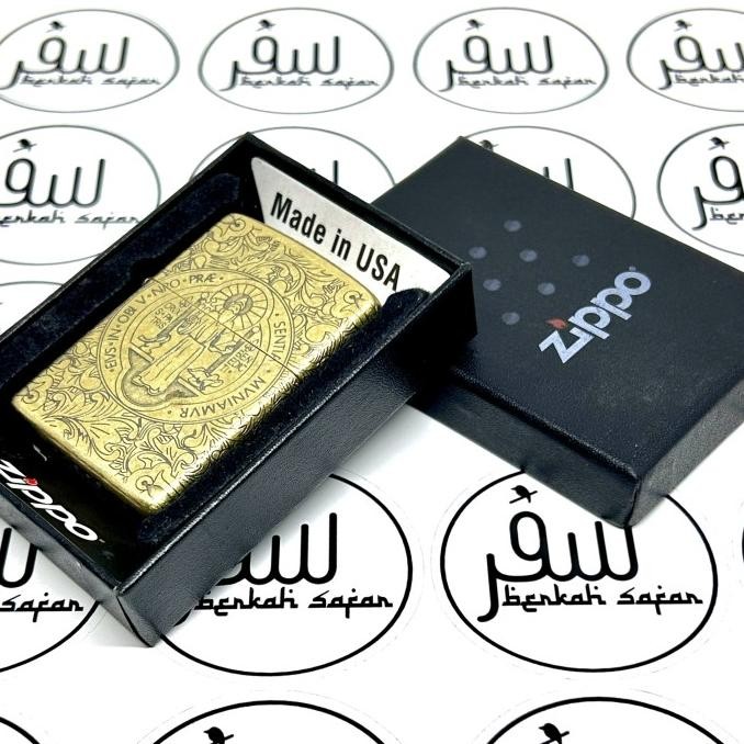 Korek Zippo Gold Antique Constantine Benedict Engraved Original