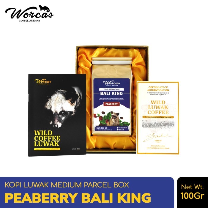 

Worcas Kopi Luwak Liar Peaberry Bali 100Gr - Medium Gift Box