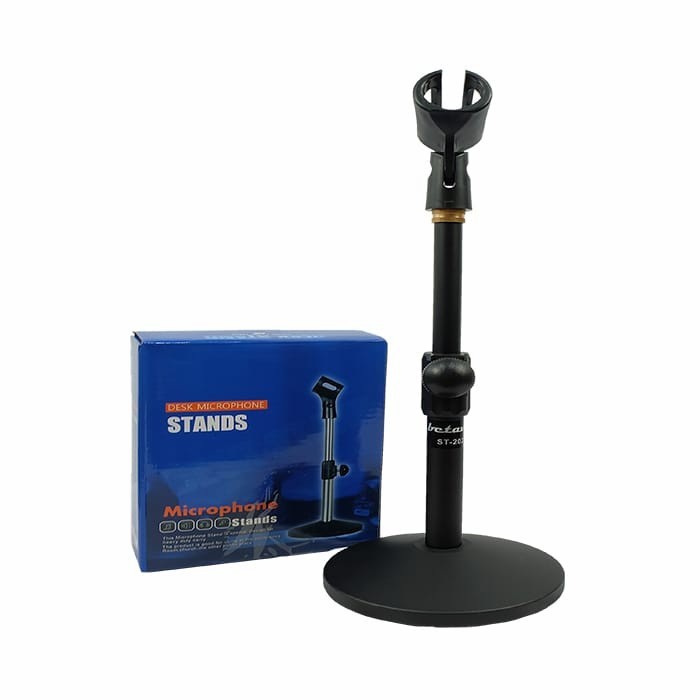 Promo!! Standing Mic / Stand Mic Meja Bahan Besi Kaki Bulat