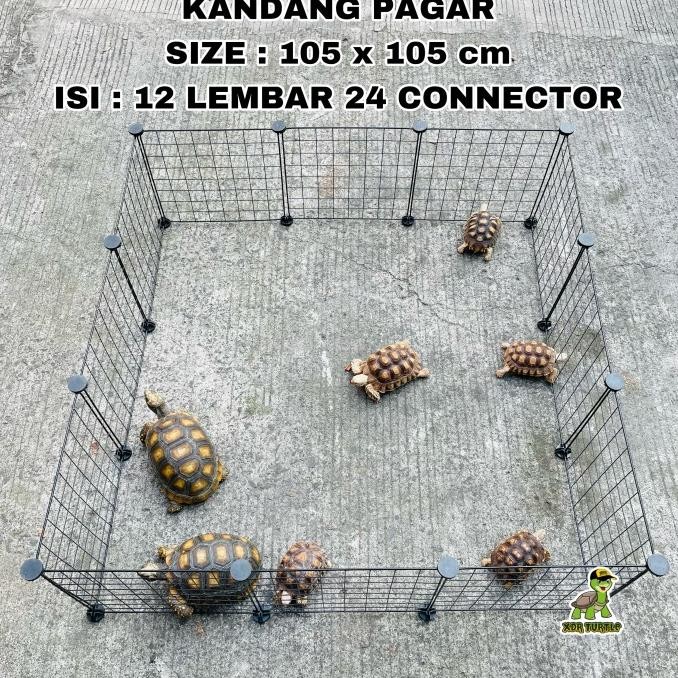 KANDANG KURA 105x105 PAGAR KELINCI ANJING REPTIL SULCATA KUAT KOKOH