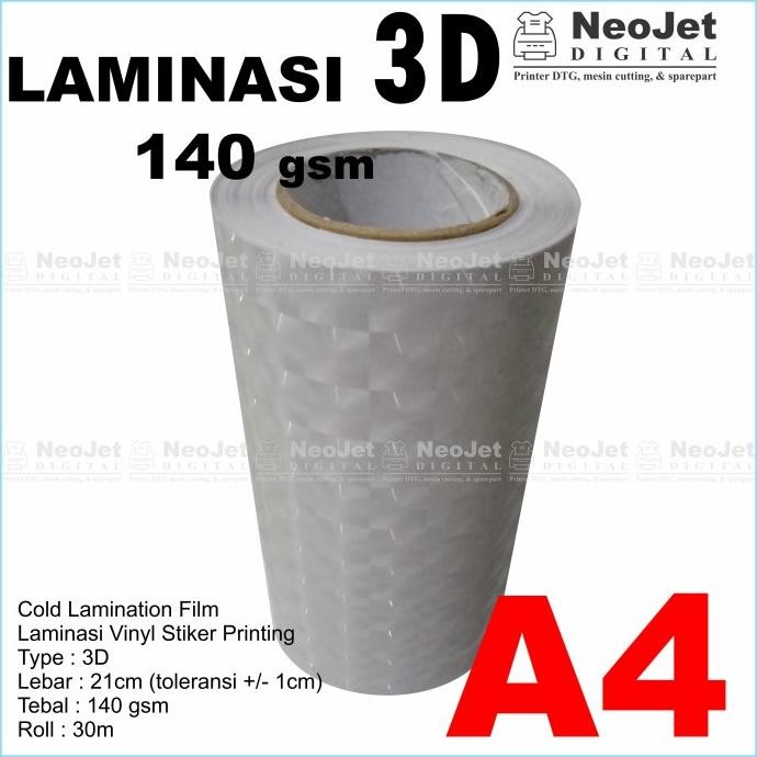 

TERLARIS - Laminasi 3D Dingin Laminating Tiga Dimensi Efek Hologram A4 140gsm 30m