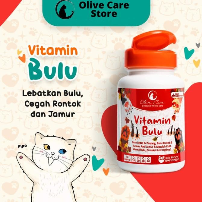 VITAMIN KUCING BULU LEBAT Panjang Jamuran Bulu Rontok Olive Care Obat