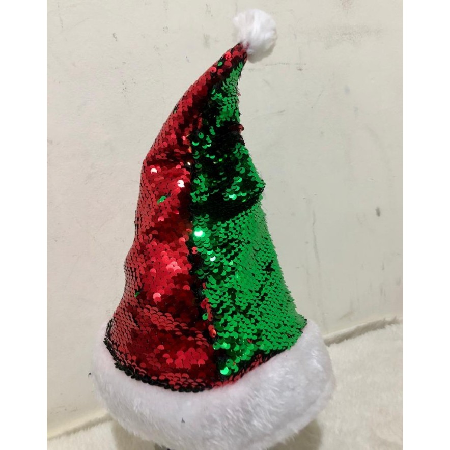 

Natal ~Cutevina~Topi natal sequin 2warna green red Christmas hat 2colors - GREEN/RED Limited