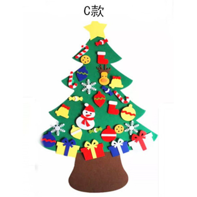 

Natal DIY Christmas Tree Felt Kado Anak Free LED Hanging Ornaments - c Limited