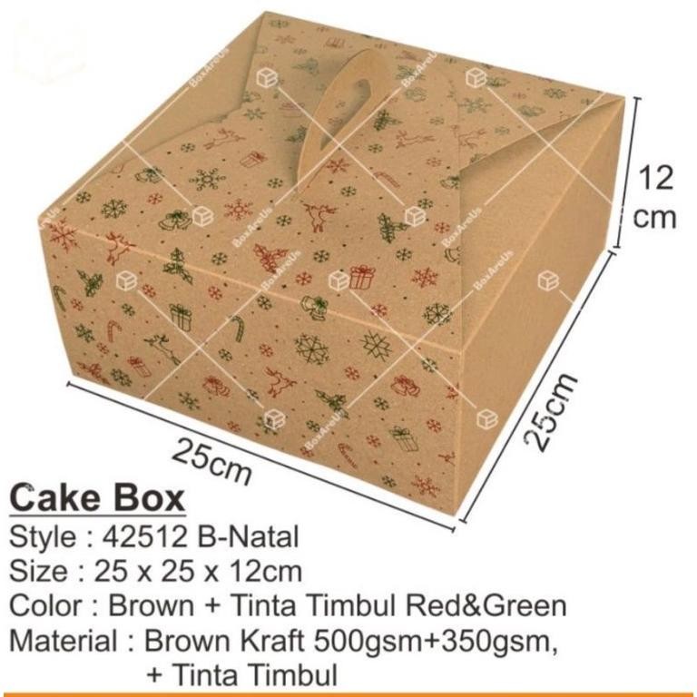 

Box Kue Cake Packaging Natal Christmas Hampers Kemasan Kotak Dus Bolu | 42512 B-Natal