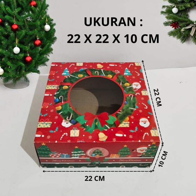 

( 10 Pcs ) Fuji Box Dus Box Kotak Kue Hampers Packaging Natal 22 X 22 X 10 Premium