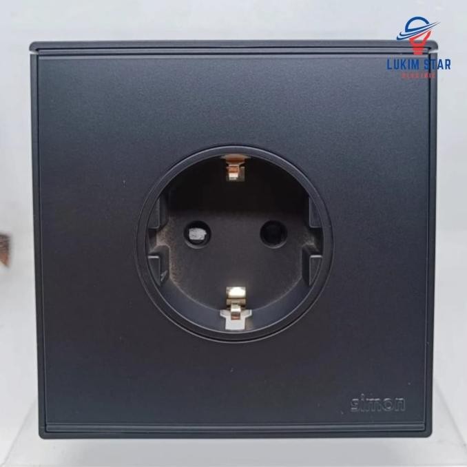 SIMON STOP KONTAK E6 BLACK / STOP KONTAK SIMON E6 BLACK DOFF HITAM DOFF 721687-26 1111T