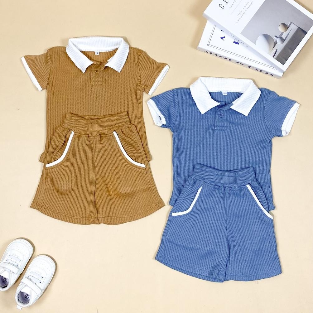 Kidore Set Knit Setelan Waffle Anak