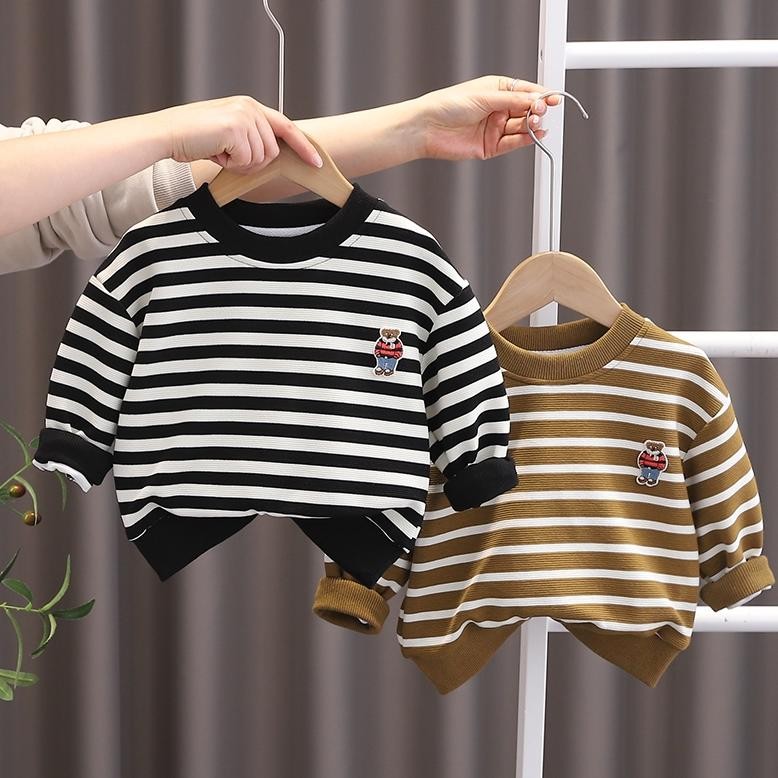 Sweater Anak Laki Laki Import Sweater Anak Balita Impor Sweater Motif Gambar Bear Jaket Orange Hitam