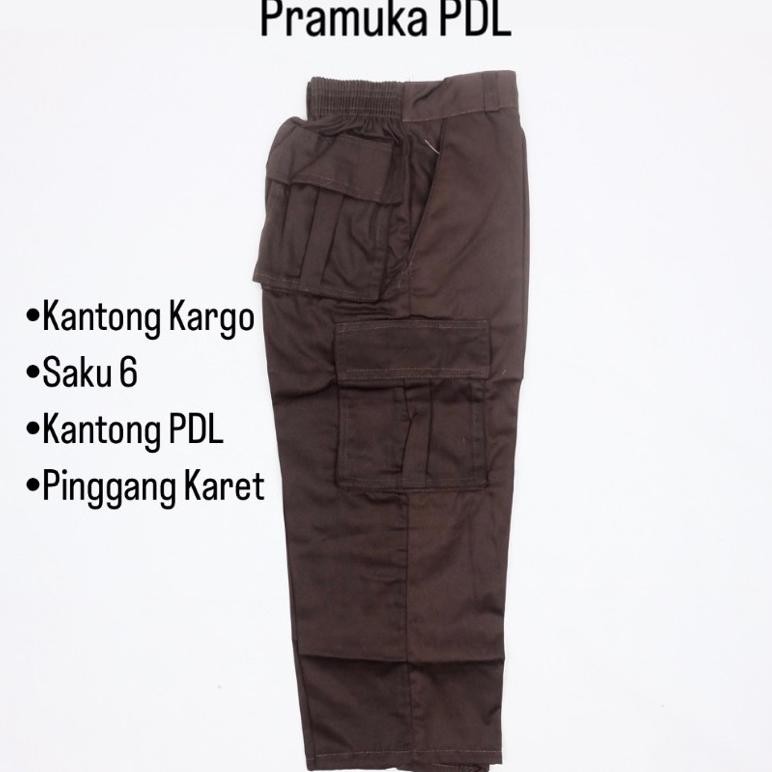 CELANA PANJANG PDL Kargo Pramuka Kantong Banyak Kantong Kargo Sekolah SD SMP SMA Laki Perempuan SD S