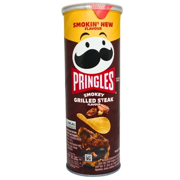 

S21420 PRINGLES SMOKEY GRILLED STEAK POTATO CHIP 102GR MAJU BERSAMA (20250319)