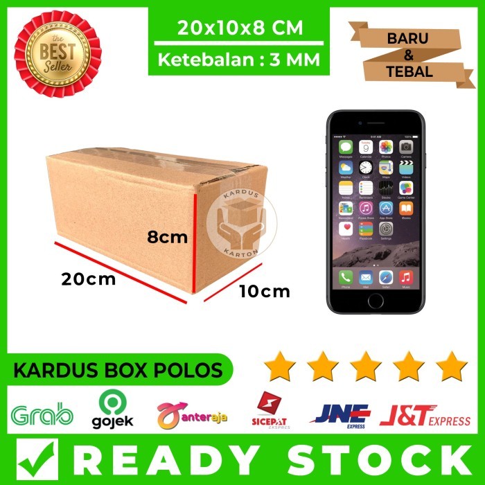 

Kardus Polos / Karton Box Packing 20x10x8 Cm Single Wall, Tebal