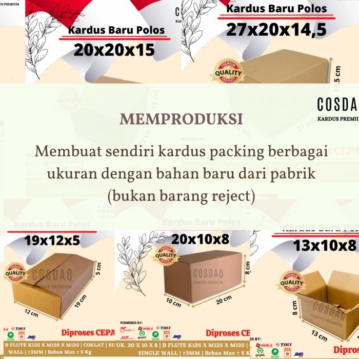 

DUS 18x10x10 cm KARDUS BARU POLOS KUAT KARTON BOX DUS COKLAT PACKING