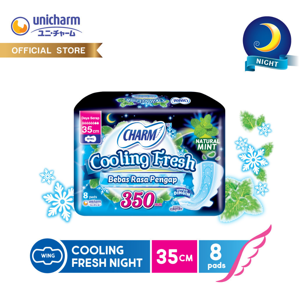 Charm Pembalut Cooling Fresh Night 35cm 8 pads