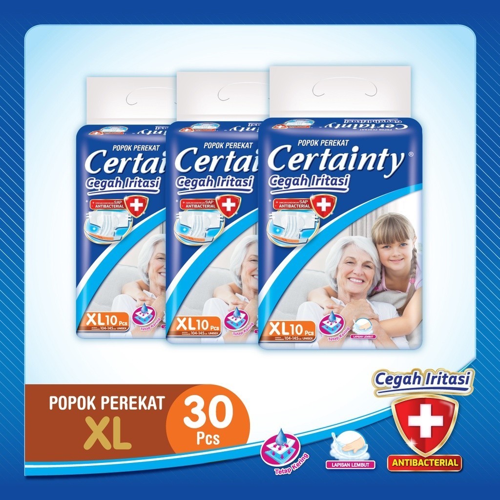 Certainty - XL 10 - Popok Perekat - 3 Packs