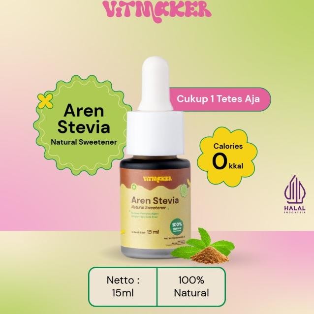 

Vitmaker Aren Stevia Pemanis Ala (Gganti Gula Dengan 0 Cale) 5Ml & 15Ml Halal Dan Bpom