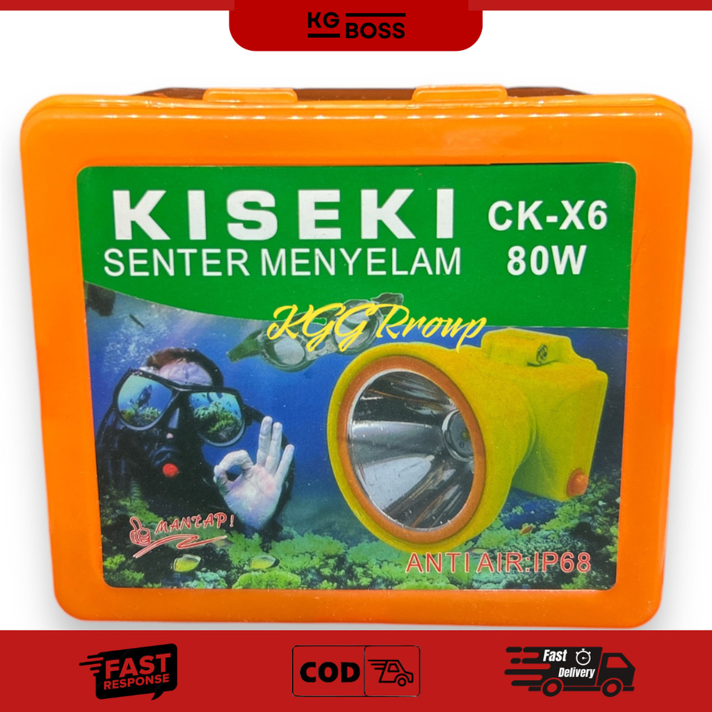KISEKI SENTER KEPALA SELAM 80W CK X6 HEADLAMP DIVING 80W CKX6 PUTIH
