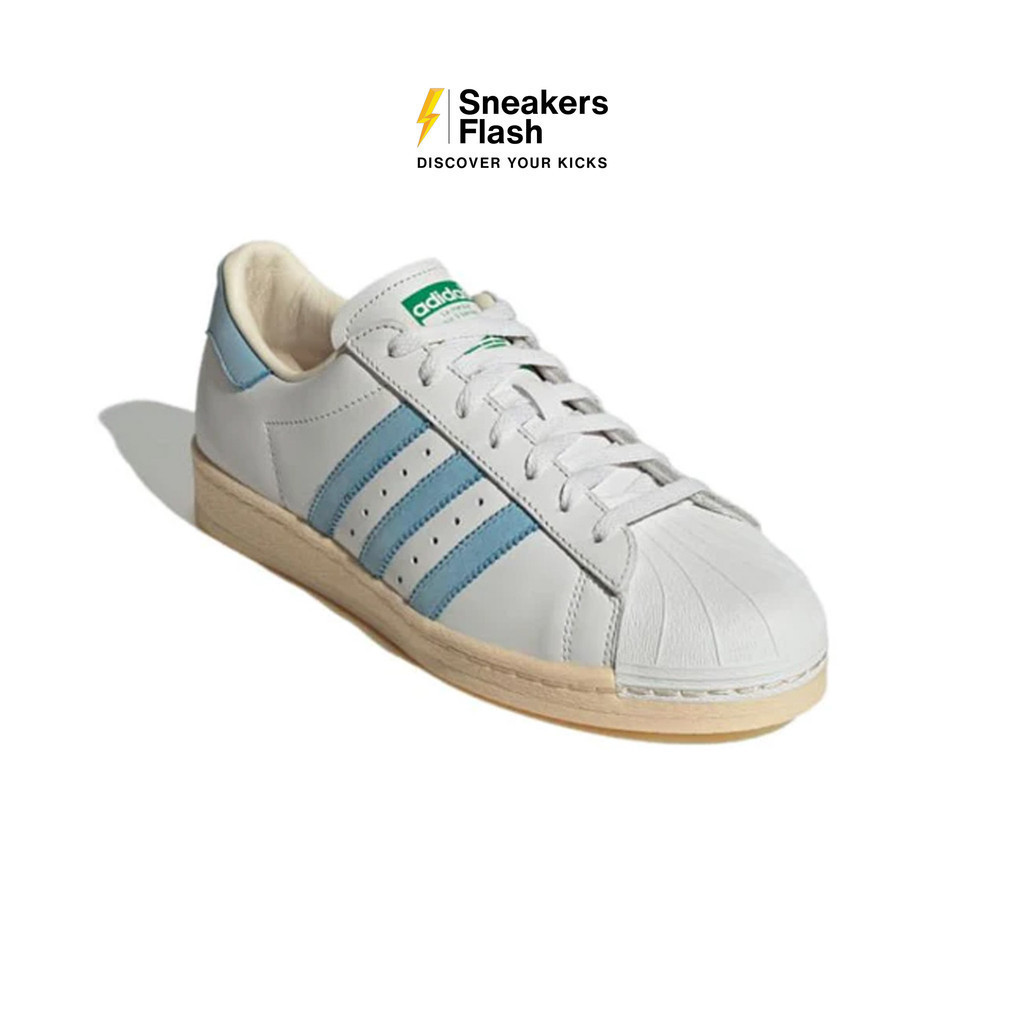 ADIDAS Superstar 82 Crystal White Clear Blue Sepatu Sneakers Pria - ID2151 - Size 44