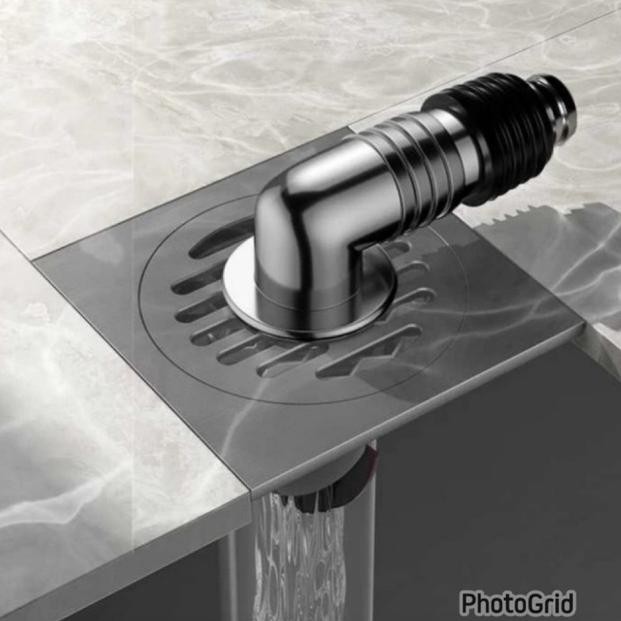 Elle Floor Drain Mesin Cuci 304/ Promo Floor Drain Model Toto Mesin Cuci Hitam Dop Saringan Got Mesi