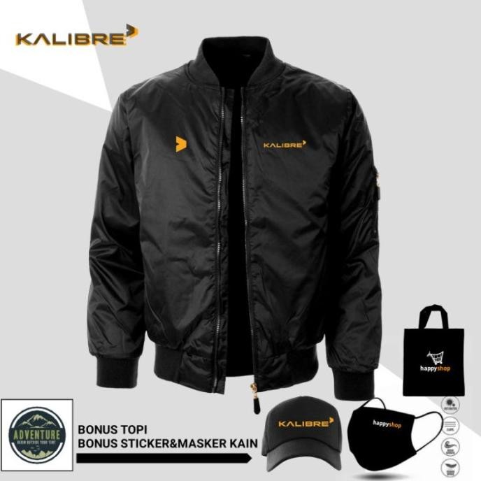 JAKET BOMBER KALIBRE WATERPROOF ANTI AIR BONUS TOPI & STIKER