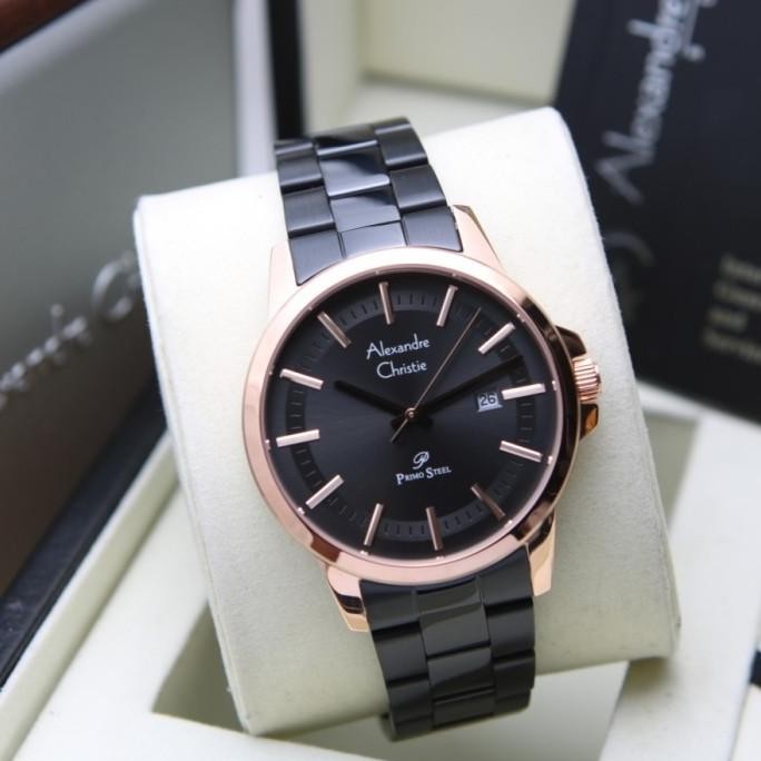 JAM TANGAN PRIA ALEXANDRE CHRISTIE AC1034 AC 1034 BLACK ROSEGOLD