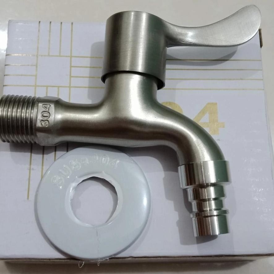 Gm - Kran Stainles Sus 304 Engkol / Keran Asli Stainless Sus 304