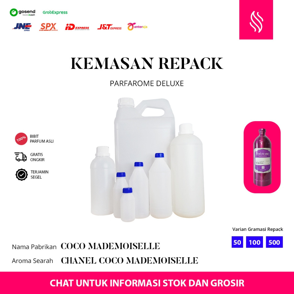 JUAL BIBIT PARFUM ASLI - PARFAROME DELUXE - COCO MADEMOISELLE (DEL) - REPACK