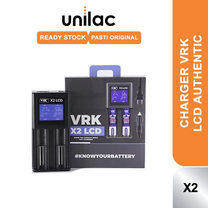 VRK X2 LCD - VRK LCD Battery Charger 2 Slot Casan Baterai 2 Slot