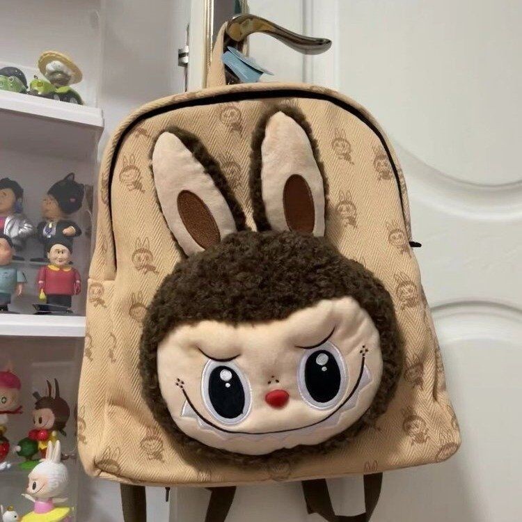 Tas Ransel Kain Tirai Wanita, Tas Ransel Modis Pop Mart, Tas Kain Tirai Mobil Mewah
