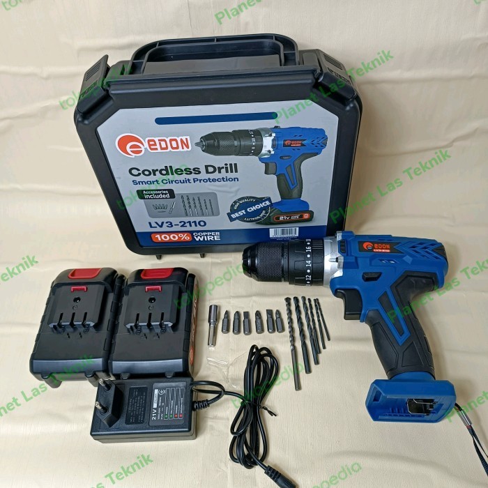 EDON LV3 2110 21 Volt Impact cordless drill Mesin bor baterai
