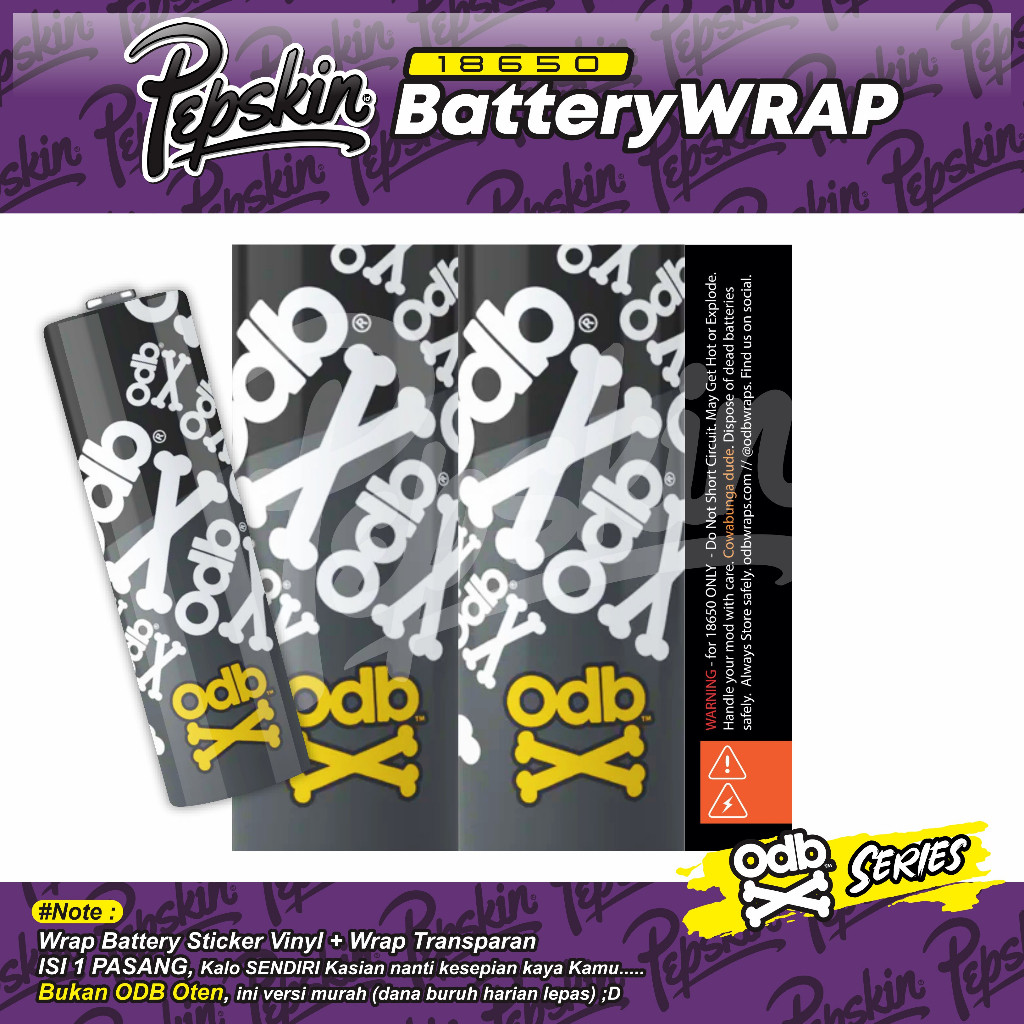 

Wrap* Stiker Wrap Batrei 18650 Odebe V10 04 Wrap Skin Stiker Garksin CUSTOM Gratis (2pcs)