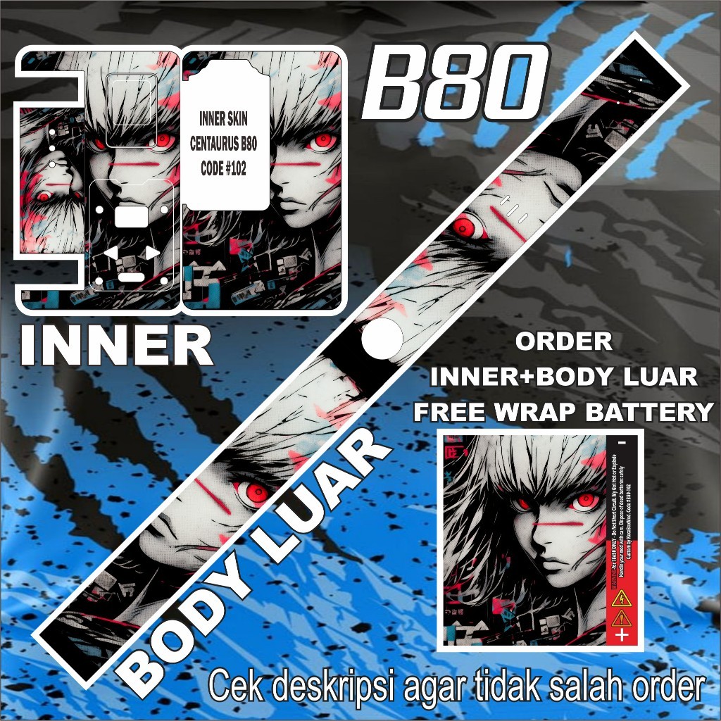 

Wrap* Stiker B80 102 Wrap Skin Stiker Garksin CUSTOM Gratis (2pcs)