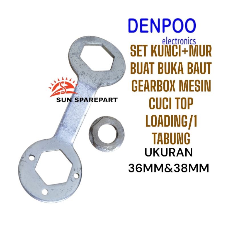 set kunci+mur/kunci buat buka gearbox mesin cuci DENPOO top loading/1tabung