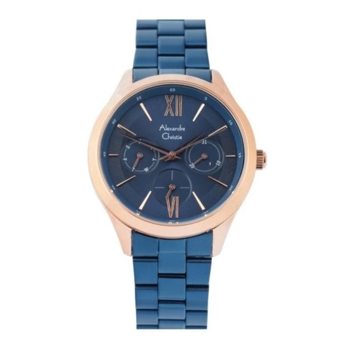 ALEXANDRE CHRISTIE AC2796 AC 2796 ROSEGOLD BLUE JAM WANITA ORIGINAL