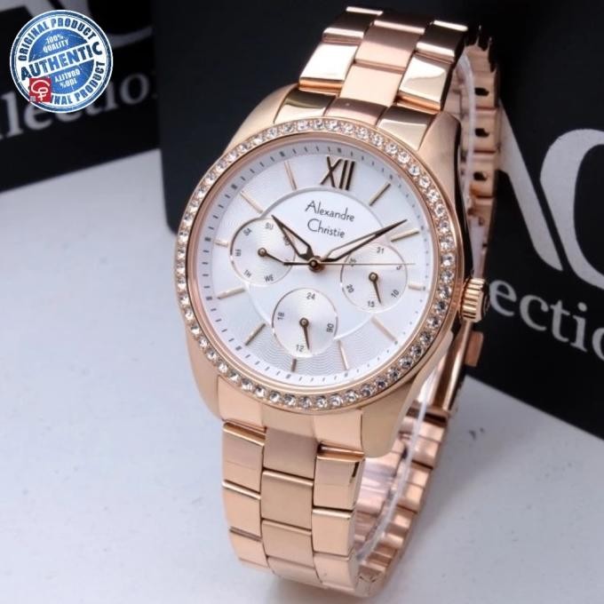 ALEXANDRE CHRISTIE AC2827 AC 2827 ROSEGOLD JAM WANITA ORIGINAL