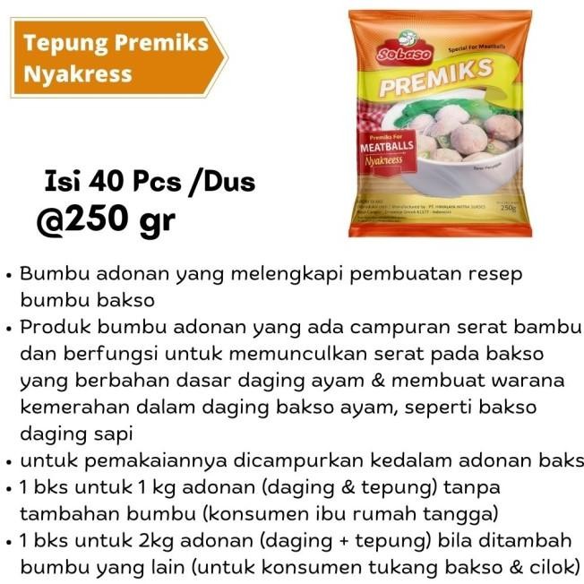 

1 Dus Tepung Bakso Premiks Nyakres Sobaso 250Gr Promo