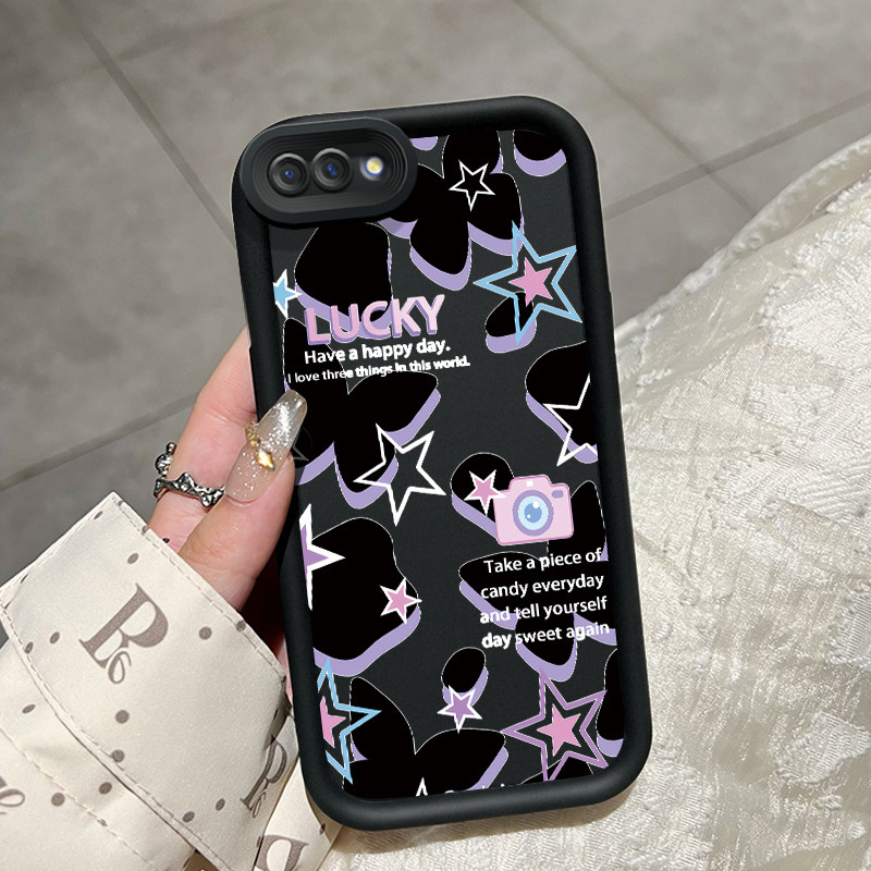 Casing Hp OPPO A5 A3s A12E Realme C1 Case Casing Kesing HP bintang kucing hitam Softcase baru penutu