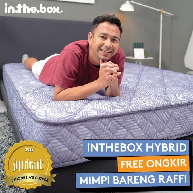 Kasur Busa IN THE BOX HYBRID Ukuran 140x200 - FREE BANTAL