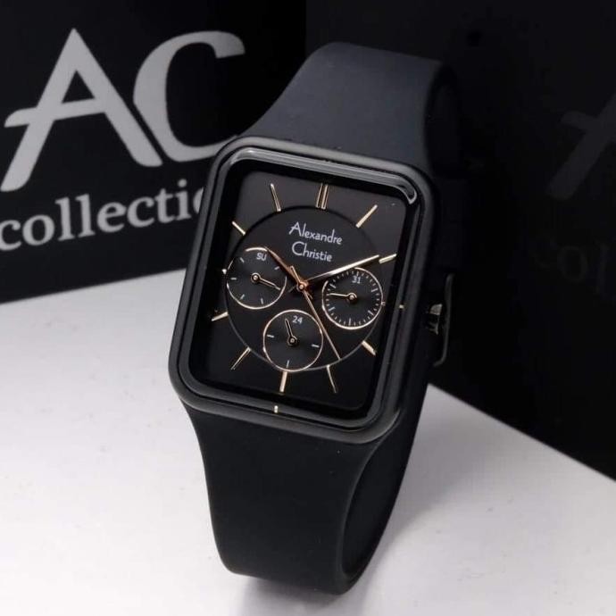 ALEXANDRE CHRISTIE AC2744 AC 2744 FULL BLACK JAM TANGAN WANITA